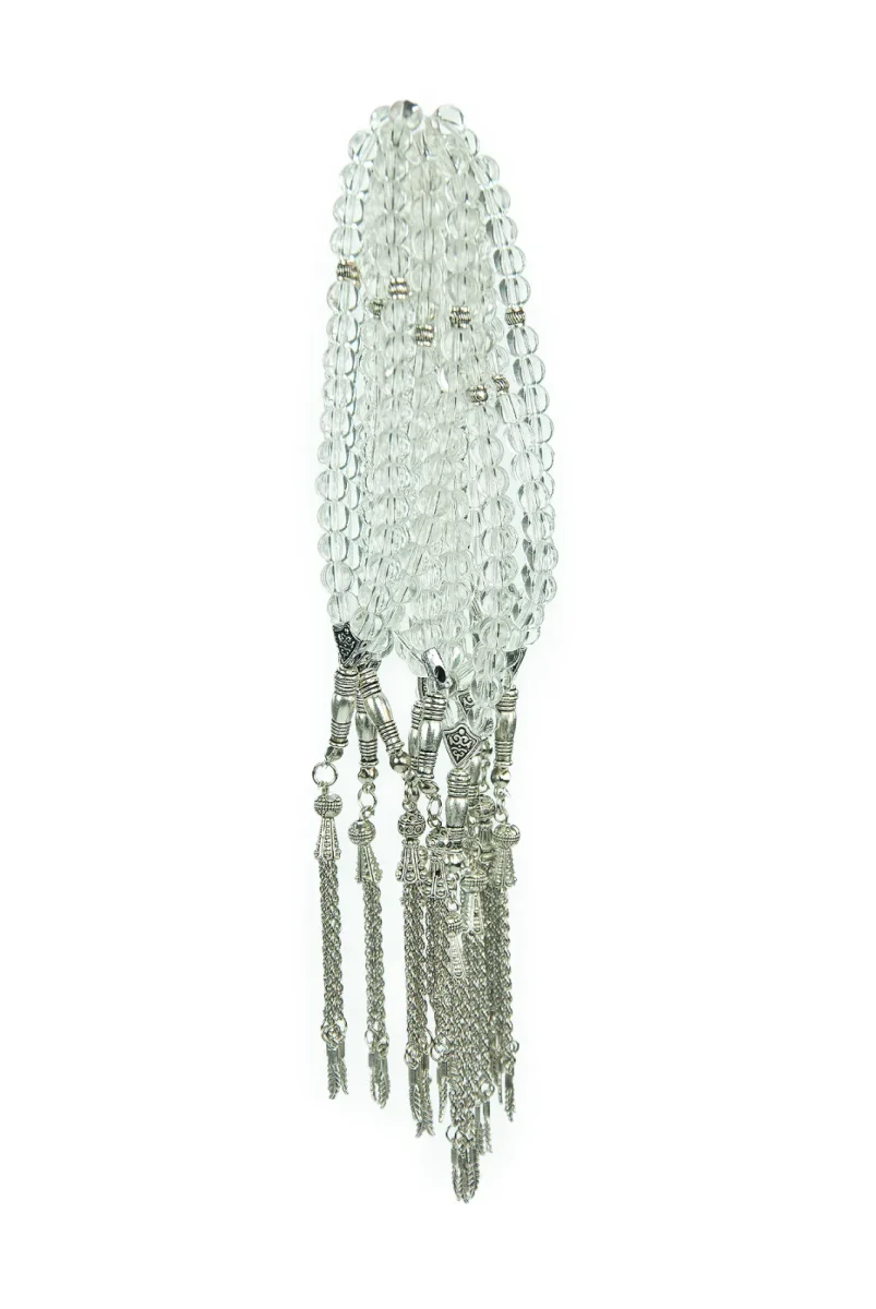 10 Adet 33lü Hac Umre Hediyelik Tesbih - Şeffaf Beyaz - 2