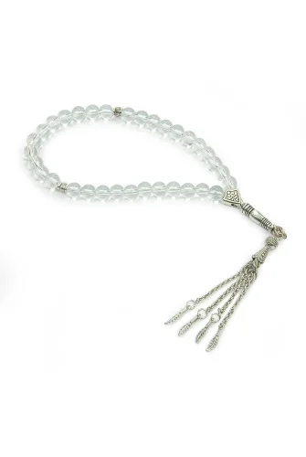 10 Adet 33lü Hac Umre Hediyelik Tesbih - Şeffaf Beyaz - 4