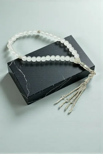 10 Adet 33lü Hac Umre Hediyelik Tesbih - Şeffaf Beyaz - 5