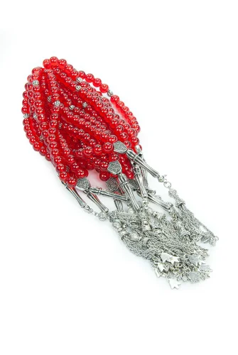 10 Adet 33lü Hac Umre Hediyelik Tesbih - Kırmızı - 3