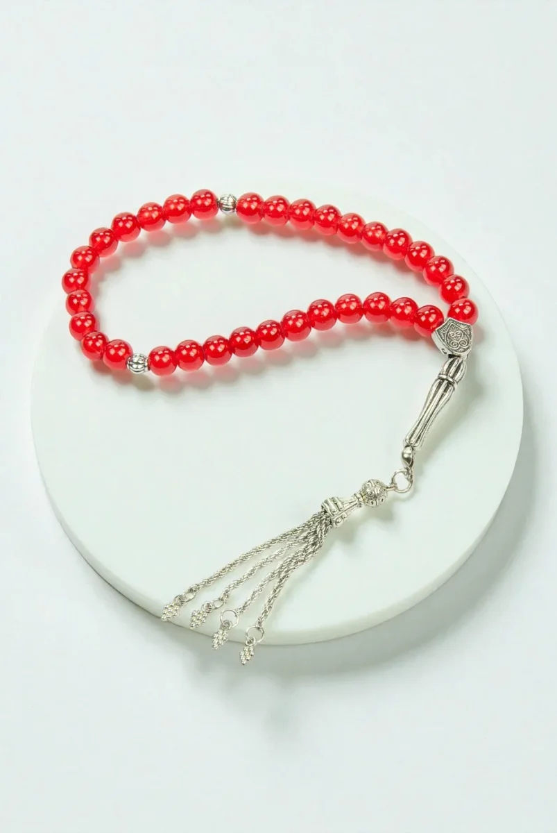 10 Adet 33lü Hac Umre Hediyelik Tesbih - Kırmızı - 5