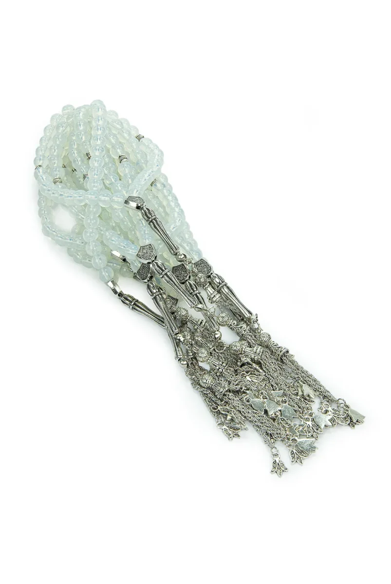 10 Adet 33lü Hac Umre Hediyelik Tesbih - Şeffaf Beyaz - 3