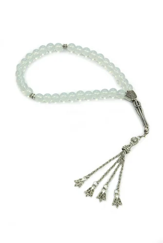 10 Adet 33lü Hac Umre Hediyelik Tesbih - Şeffaf Beyaz - 4