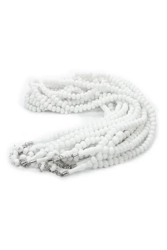 10 Adet 99lu Namaz Tesbihi 10mm Hac Umre Hediyelik - Beyaz - 6