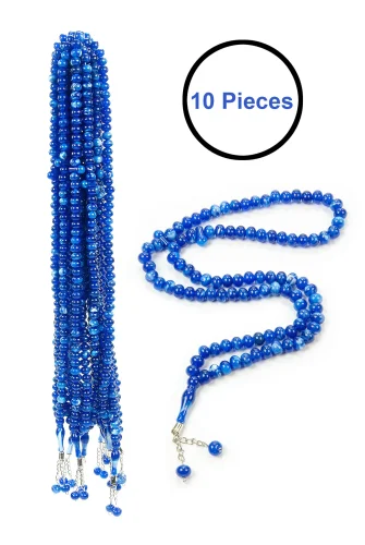 10 Adet 99lu Namaz Tesbihi 10mm Hac Umre Hediyelik - Lacivert - 2