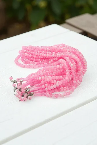 10 Adet 99lu Namaz Tesbihi 10mm Hac Umre Hediyelik - Pembe - 2