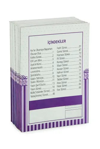 10 Adet Çanta Boy Yasin Kitabı 80 Sayfa Türkçe Mealli - Mor Renk - ihvanonline (1)