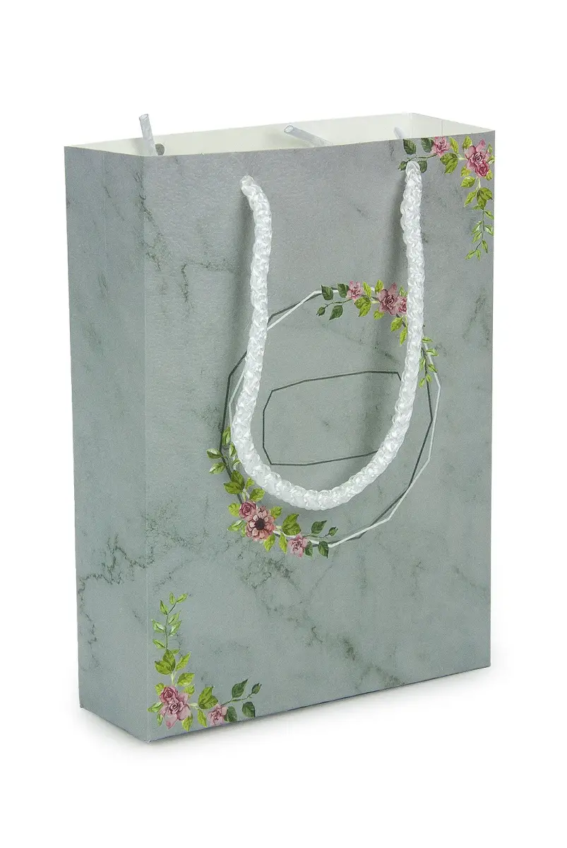 10 Adet Hediyelik 3'lü Mevlüt Seti İsme Özel Etiketli Çantalı, 64 Sayfa Yasin Kitabı - Gri - 3