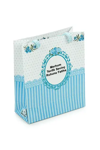10 Adet Hediyelik 3'lü Mevlüt Seti İsme Özel Etiketli Çantalı Tesbihli, 80 Sayfa Yasin Kitabı - Mavi - ihvanonline (1)