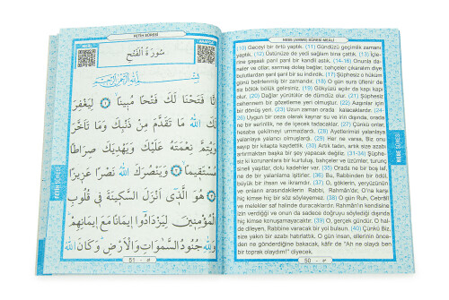 10 Adet Hediyelik 3'lü Mevlüt Seti İsme Özel Etiketli Çantalı Tesbihli, 80 Sayfa Yasin Kitabı - Mavi - 6