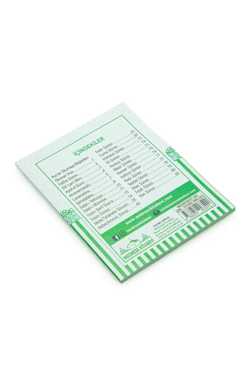 10 Adet Hediyelik 3'lü Mevlüt Seti İsme Özel Etiketli Çantalı Tesbihli, 80 Sayfa Yasin Kitabı - Yeşil - 5