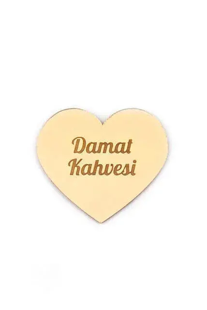 10 Adet Hediyelik Aynalı Pleksi Mıknatıslı Dolap Süsü Kalp Desenli - 1