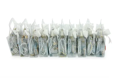 10 Adet İsme Özel Çantalı Mevlüt Hediyelik - Zikirmatik Tesbih Mini Kuranı Kerim Seti - Gri - 4