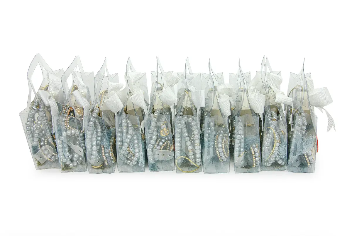 10 Adet İsme Özel Çantalı Mevlüt Hediyelik - Zikirmatik Tesbih Mini Kuranı Kerim Seti - Gri - 4