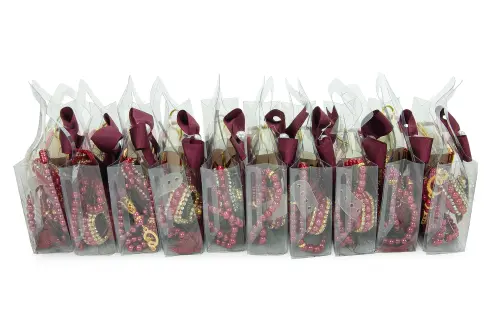 10 Adet İsme Özel Çantalı Mevlüt Hediyelik - Zikirmatik Tesbih Mini Kuranı Kerim Seti - Kırmızı - 5