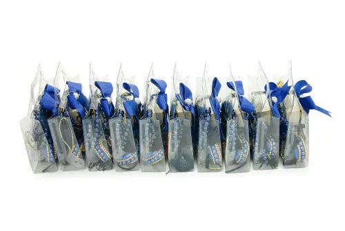 10 Adet İsme Özel Çantalı Mevlüt Hediyelik - Zikirmatik Tesbih Mini Kuranı Kerim Seti - Lacivert - 5