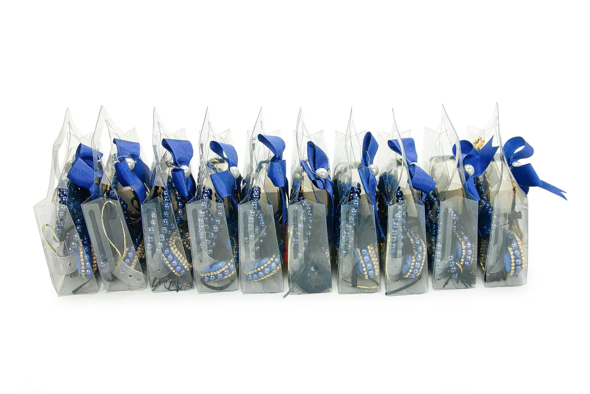 10 Adet İsme Özel Çantalı Mevlüt Hediyelik - Zikirmatik Tesbih Mini Kuranı Kerim Seti - Lacivert - 5