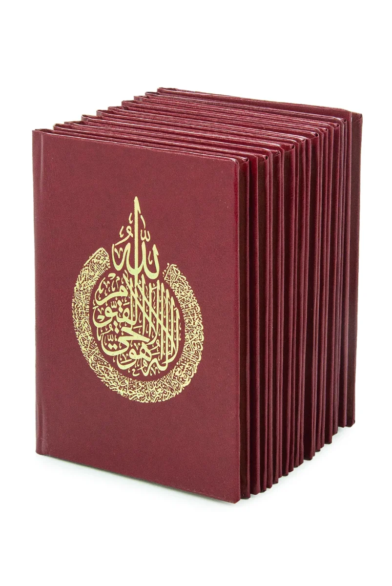 10 Adet İsme Özel Kabartmalı Mevlüt Hediyelik Ciltli Yasin Kitabı - Çanta Boy – 128 Sayfa - Kırmızı - 5