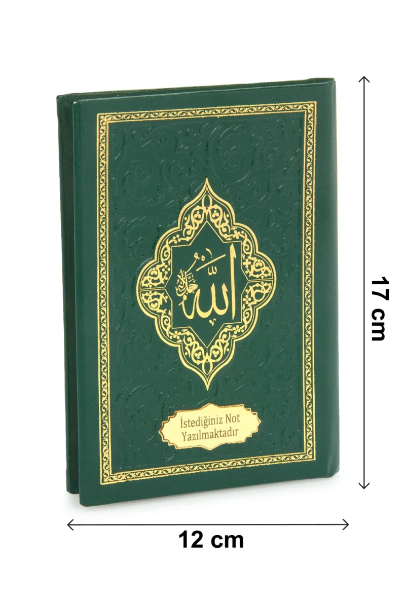 10 Adet İsme Özel Kabartmalı Mevlüt Hediyelik Ciltli Yasin Kitabı - Çanta Boy – 128 Sayfa - Yeşil - 9