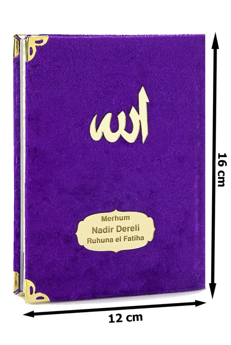 10 Adet İsme Özel Mevlüt Hediyesi Kadife Kaplı Yasin Kitabı 80 Sayfa Mor - 2