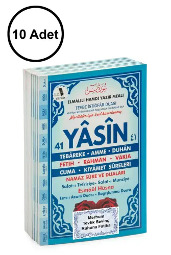 10 Adet Türkçe Mealli Orta Boy 80 Sayfa 41 Yasin - Mavi Renk - 1
