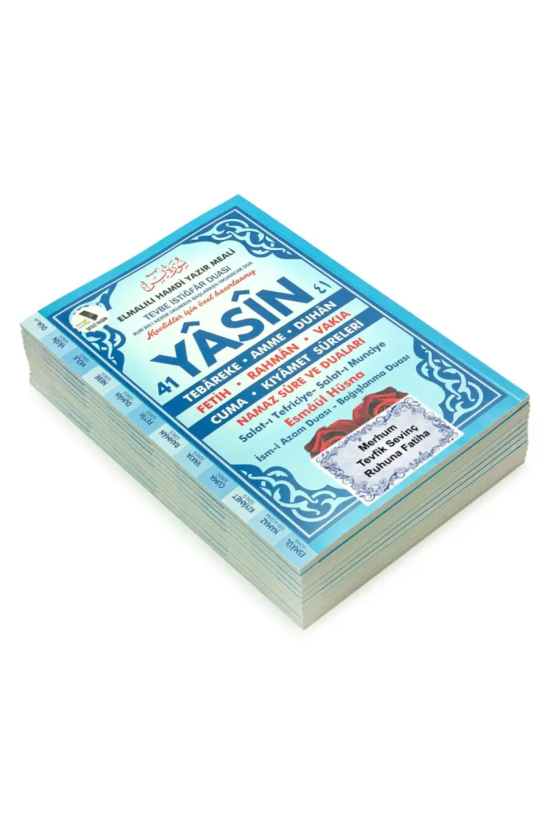 10 Adet Türkçe Mealli Orta Boy 80 Sayfa 41 Yasin - Mavi Renk - 4