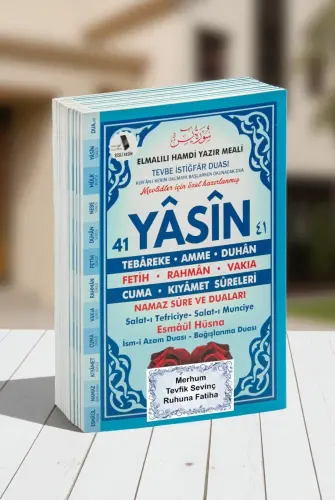 10 Adet Türkçe Mealli Orta Boy 80 Sayfa 41 Yasin - Mavi Renk - 7