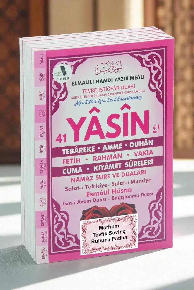 10 Adet Türkçe Mealli Orta Boy 80 Sayfa 41 Yasin - Pembe Renk - 2