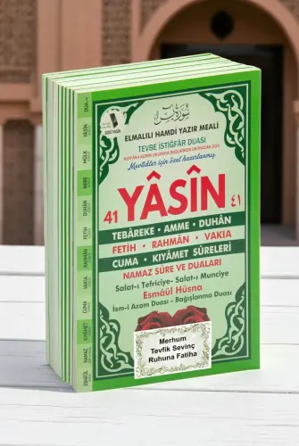 10 Adet Türkçe Mealli Orta Boy 80 Sayfa 41 Yasin - Yeşil Renk - 7