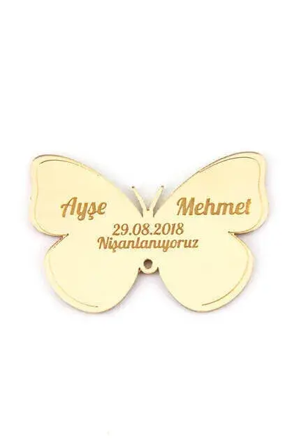 10 Pieces Gift Mirrored Plexiglass Wardrobe Ornament Butterfly Pattern - 1