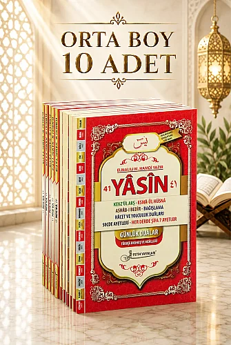 10’lu Dağıtmalık 41 Yasin Kitabı - Orta Boy - 192 Sayfa - Fetih Yayınları - Mevlid Hediyeliği - 1