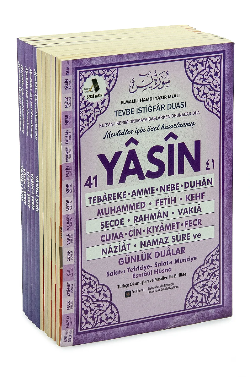 10’lu Türkçe Mealli 41 Yasin Orta Boy 192 Sayfa QR Kodlu, Sesli Dinleme - Mor - 3