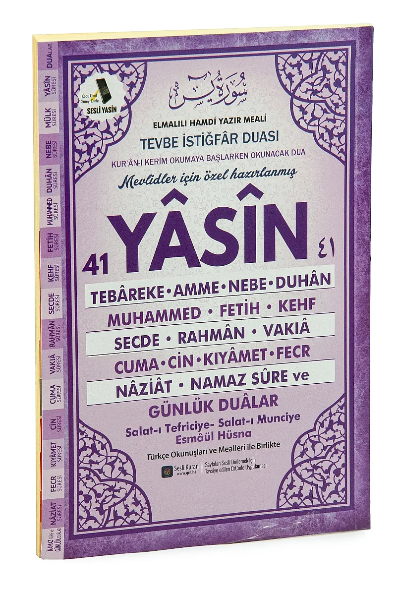 10’lu Türkçe Mealli 41 Yasin Orta Boy 192 Sayfa QR Kodlu, Sesli Dinleme - Mor - 5