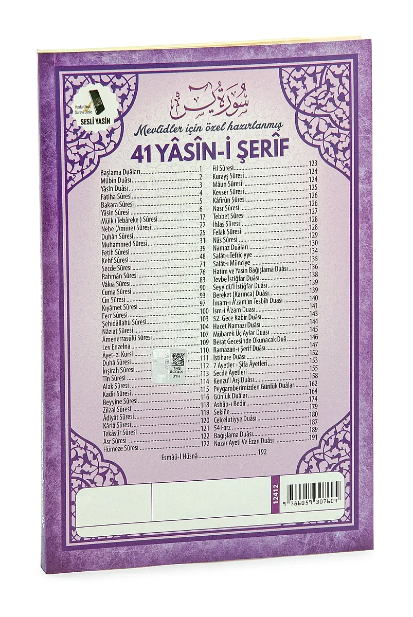 10’lu Türkçe Mealli 41 Yasin Orta Boy 192 Sayfa QR Kodlu, Sesli Dinleme - Mor - 6