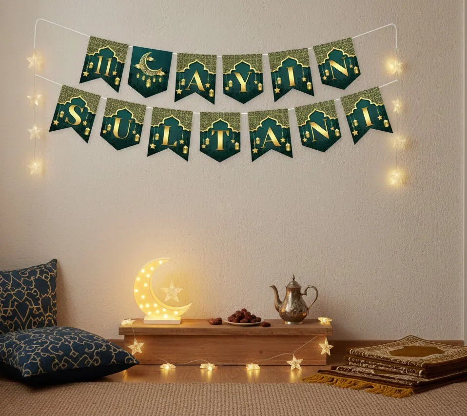 11 Ayın Sultanı Ramazan Zikzak Banner Dini Ramazan Süsü - 1