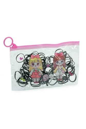 119 Adet Çantalı Çocuk Saç Tokası Saç Lastiği Seti - Çocuk Hac Umre Hediyesi - Siyah - ihvanonline (1)