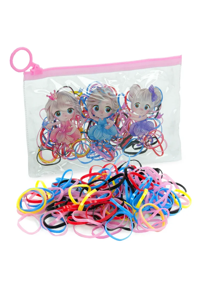 127 Adet Çantalı Çocuk Saç Tokası Saç Lastiği Seti - Çocuk Hac Umre Hediyesi - Karışık Renkli - 2