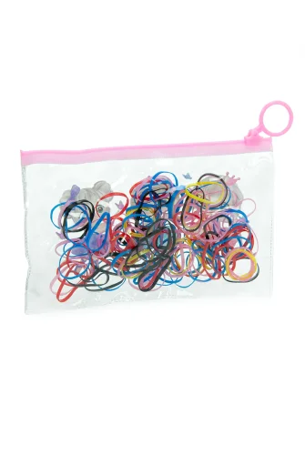 127 Adet Çantalı Çocuk Saç Tokası Saç Lastiği Seti - Çocuk Hac Umre Hediyesi - Karışık Renkli - 4