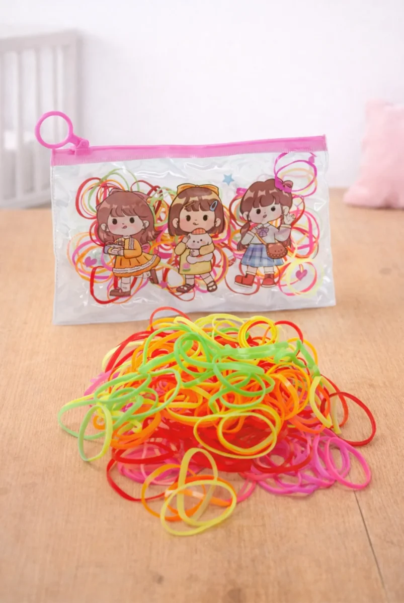 129 Adet Çantalı Çocuk Saç Tokası & Saç Lastiği Seti - Çocuk Hac Umre Hediyesi - Karışık Renkli - 1