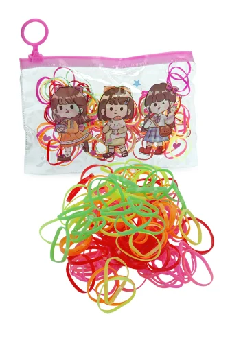 129 Adet Çantalı Çocuk Saç Tokası & Saç Lastiği Seti - Çocuk Hac Umre Hediyesi - Karışık Renkli - 6