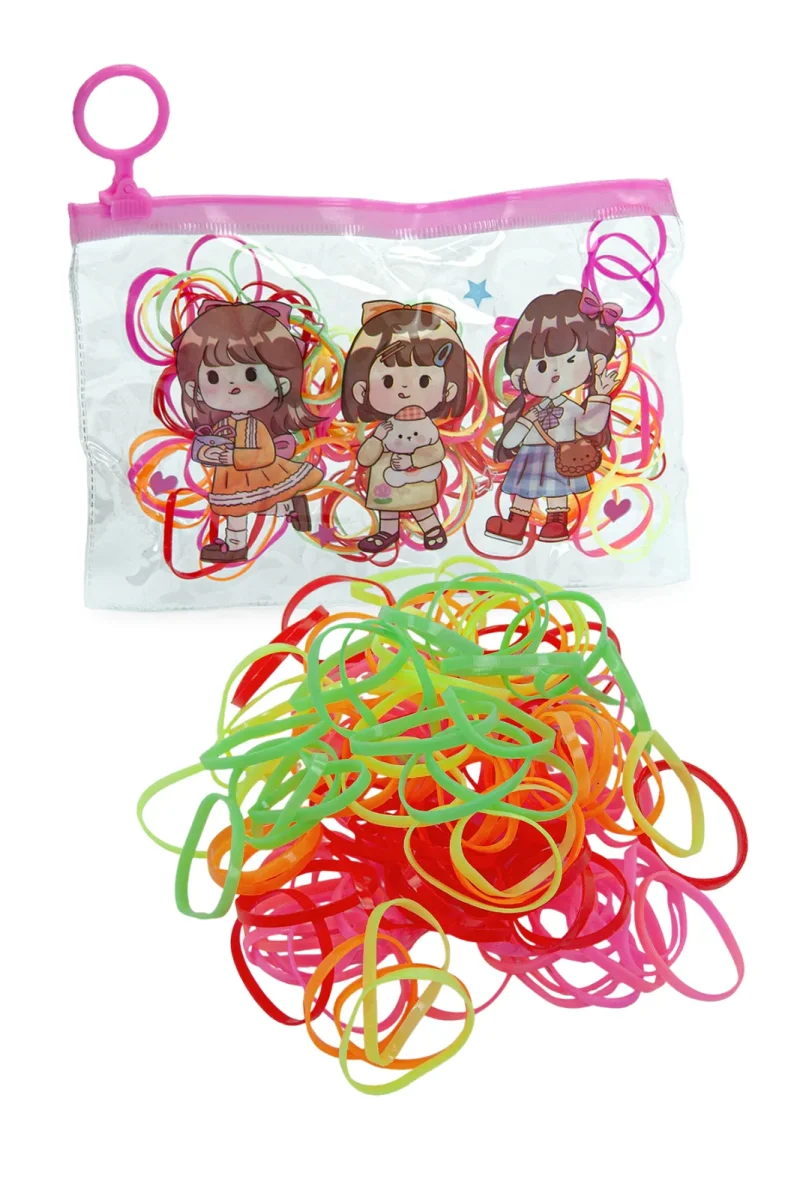 129 Adet Çantalı Çocuk Saç Tokası & Saç Lastiği Seti - Çocuk Hac Umre Hediyesi - Karışık Renkli - 6