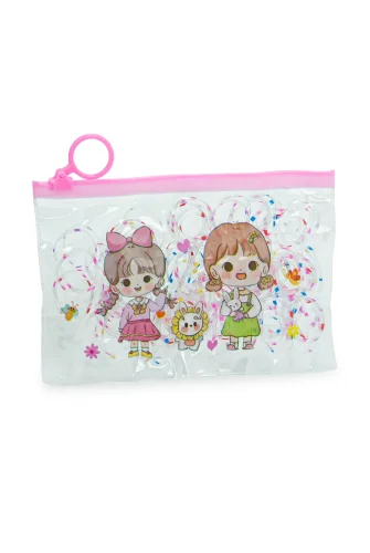 149 Adet Çantalı Çocuk Saç Tokası Saç Lastiği Seti - Çocuk Hac Umre Hediyesi - Şeffaf Renkli - 2