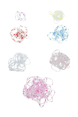 149 Adet Çantalı Çocuk Saç Tokası Saç Lastiği Seti - Çocuk Hac Umre Hediyesi - Şeffaf Renkli - 4