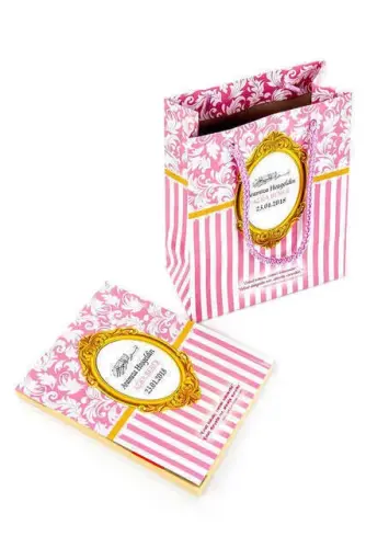 20 Adet Hediyelik 2'li Mevlüt Seti İsme Özel Çantalı, 128 Sayfa Yasin Kitabı - Pembe 