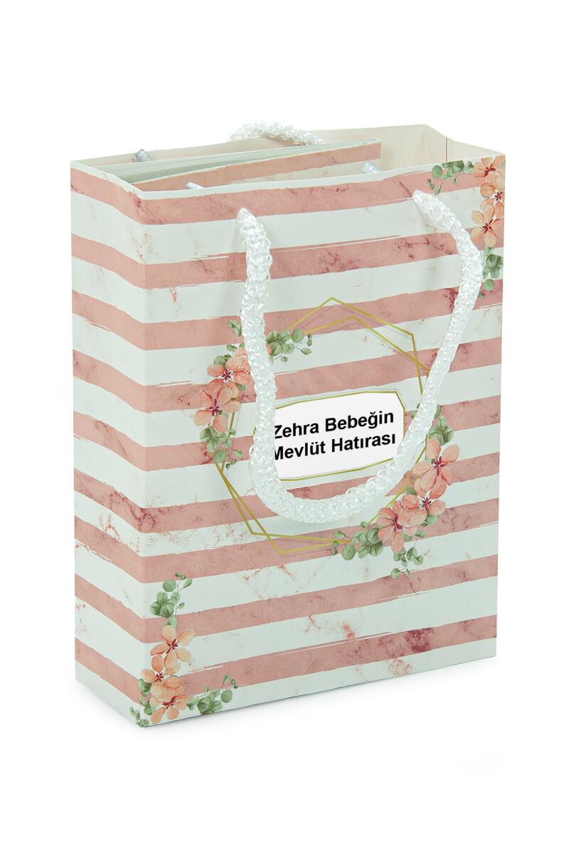 20 Adet Hediyelik 5'li Mevlüt Seti İsme Özel Çantalı Tesbihli Yasin Kitabı - Pembe - 3
