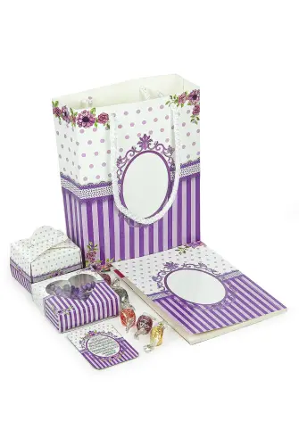 20 Adet Hediyelik 5'li Mevlüt Seti İsme Özel Etiketli Çantalı Tesbihli, Magnetli, Yasin Kitabı - Mor - ihvanonline (1)