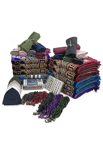 20 Kişilik Hac ve Umre Hediyelik Dodya Kadife Seccade Seti – Premium - ihvanonline (1)