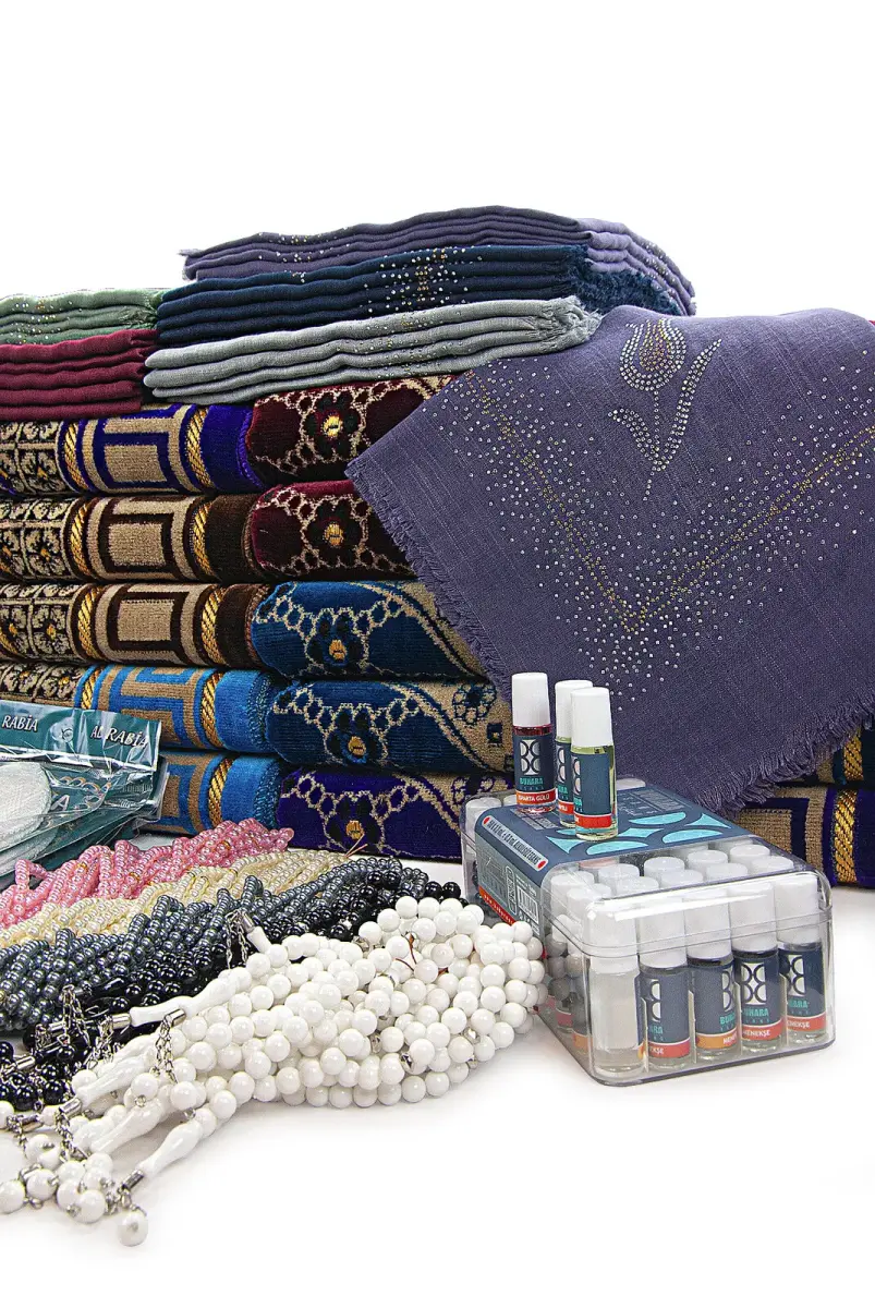 20 Kişilik Hac ve Umre Hediyelik Dodya Kadife Seccade Seti – Delüks (HRM) - 6