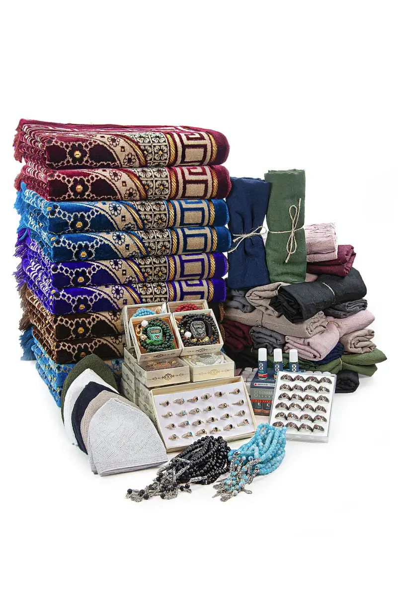 20 Kişilik Hac ve Umre Hediyelik Dodya Kadife Seccade Seti – Deluks - 1