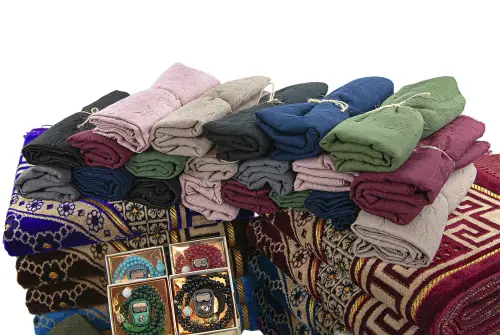 20 Kişilik Hac ve Umre Hediyelik Dodya Kadife Seccade Seti – Deluks - 6